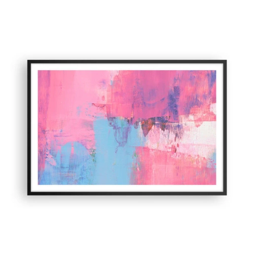 Affiche dans un cadre noir - Poster - Du rose, du bleu et une pincée de lumière - 91x61 cm