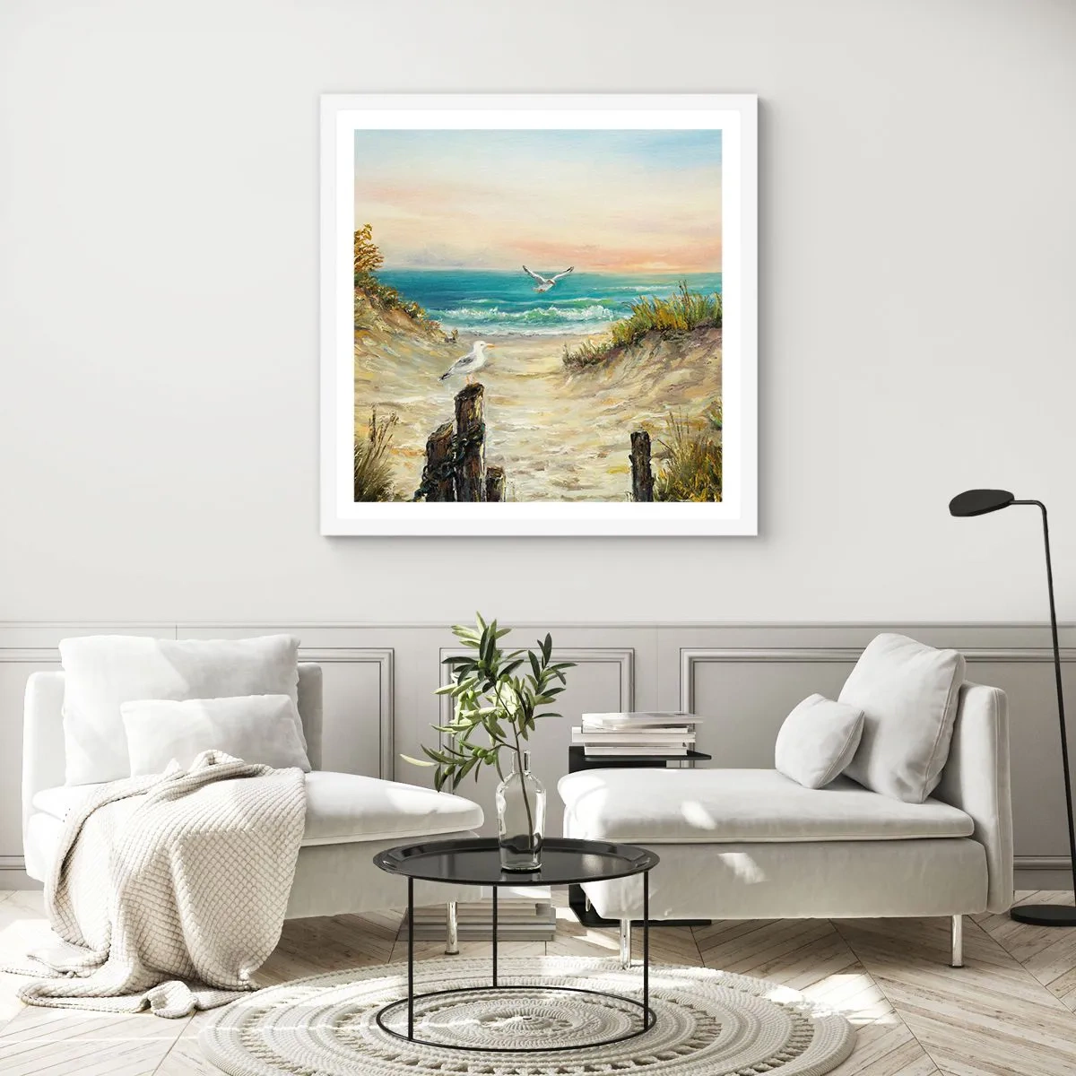 Affiche dans un cadre blanc - Poster - Retraite au calme - 50x50 cm