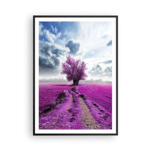 Affiche dans un cadre noir - Poster - Lande - nature sauvage - 70x100 cm