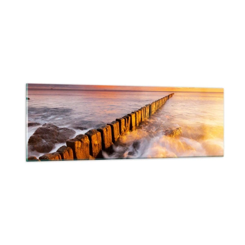 Impression sur verre - Image sur verre - La douceur des vagues - 90x30 cm