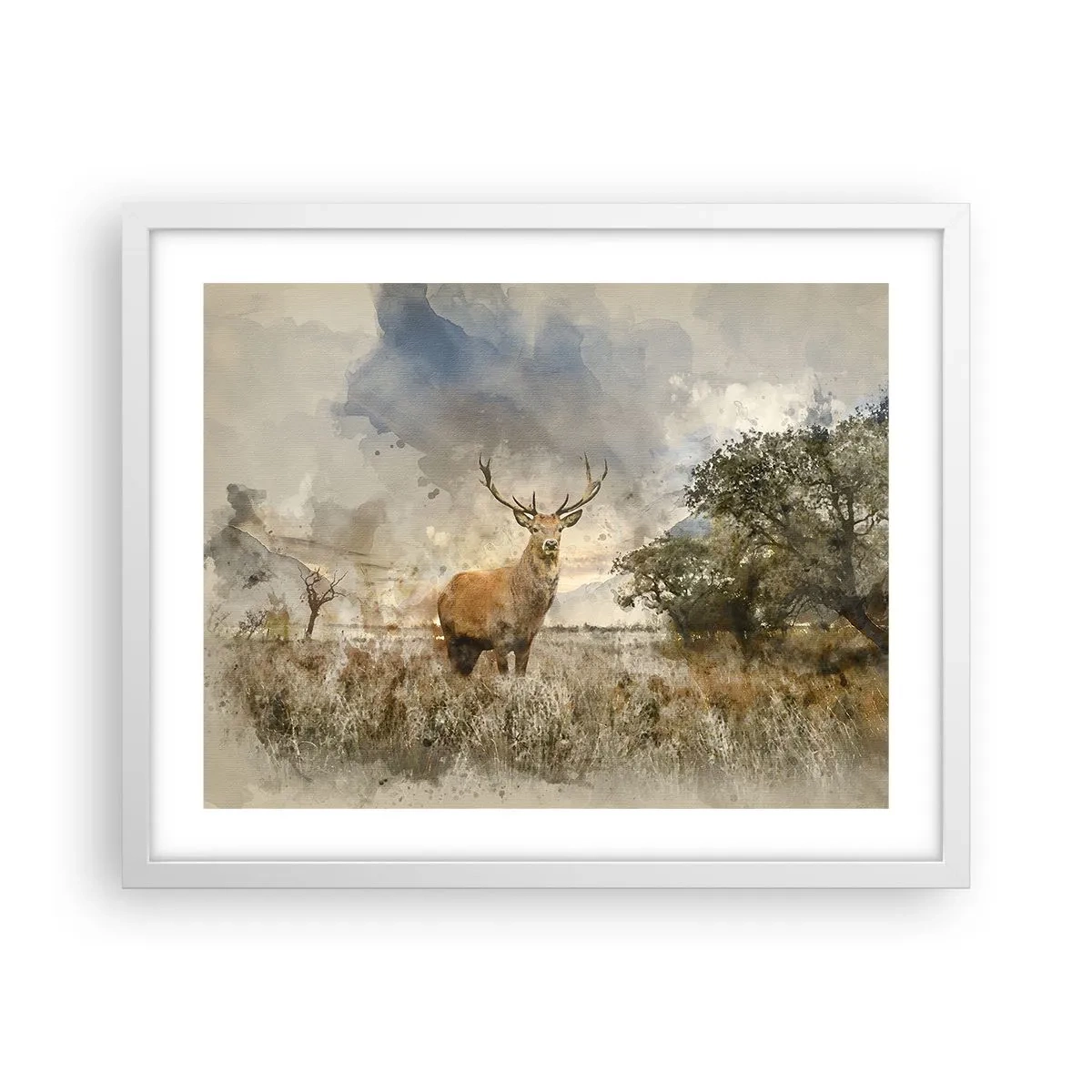 Affiche dans un cadre blanc - Poster - Dignité - force - majesté - 50x40 cm