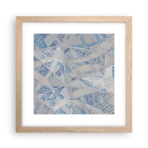 Affiche dans un chêne clair - Poster - Dans un labyrinthe bleu-gris - 30x30 cm