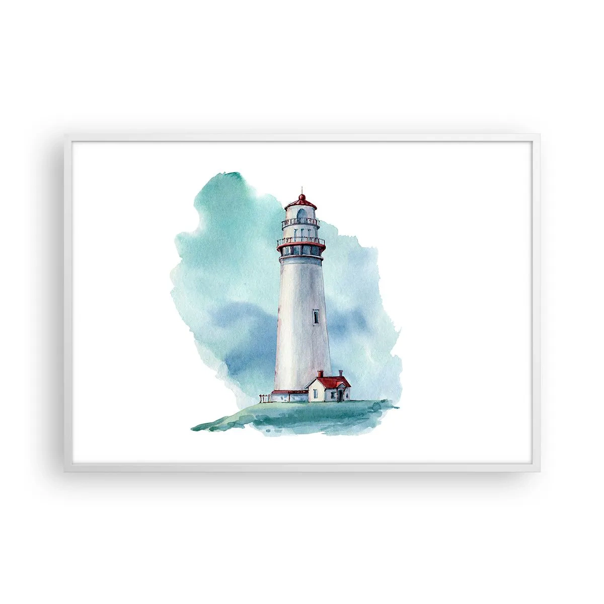 Affiche dans un cadre blanc - Poster - La douce sœur du bleu - 100x70 cm