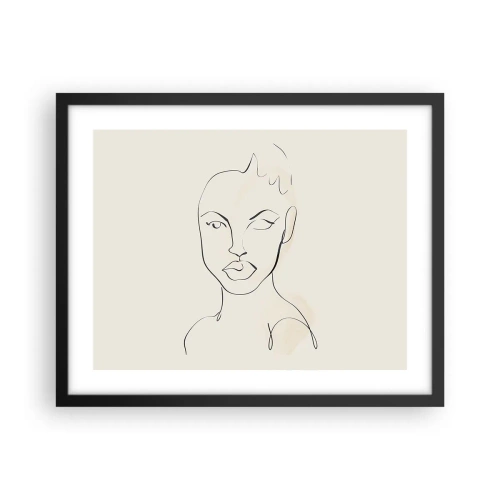 Affiche dans un cadre noir - Poster - Esquisse de la sensualité - 50x40 cm