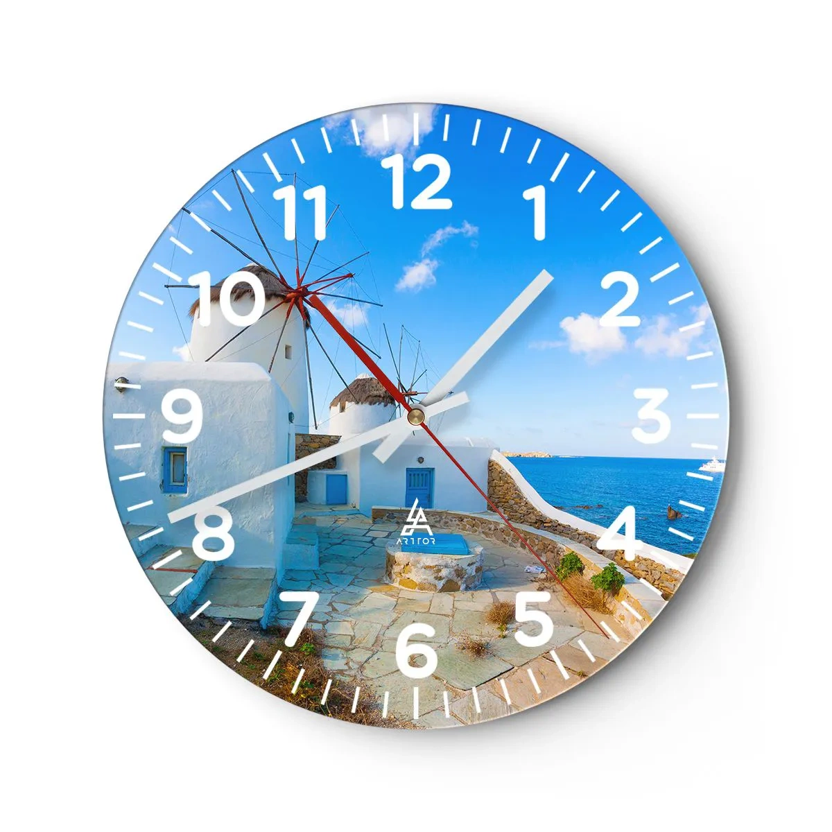 Horloge murale - Pendule murale - Le vent bleu de la mer - 30x30 cm