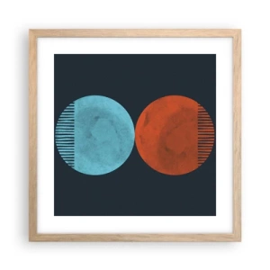 Affiche dans un chêne clair - Poster - Seulement la géométrie ? - 40x40 cm