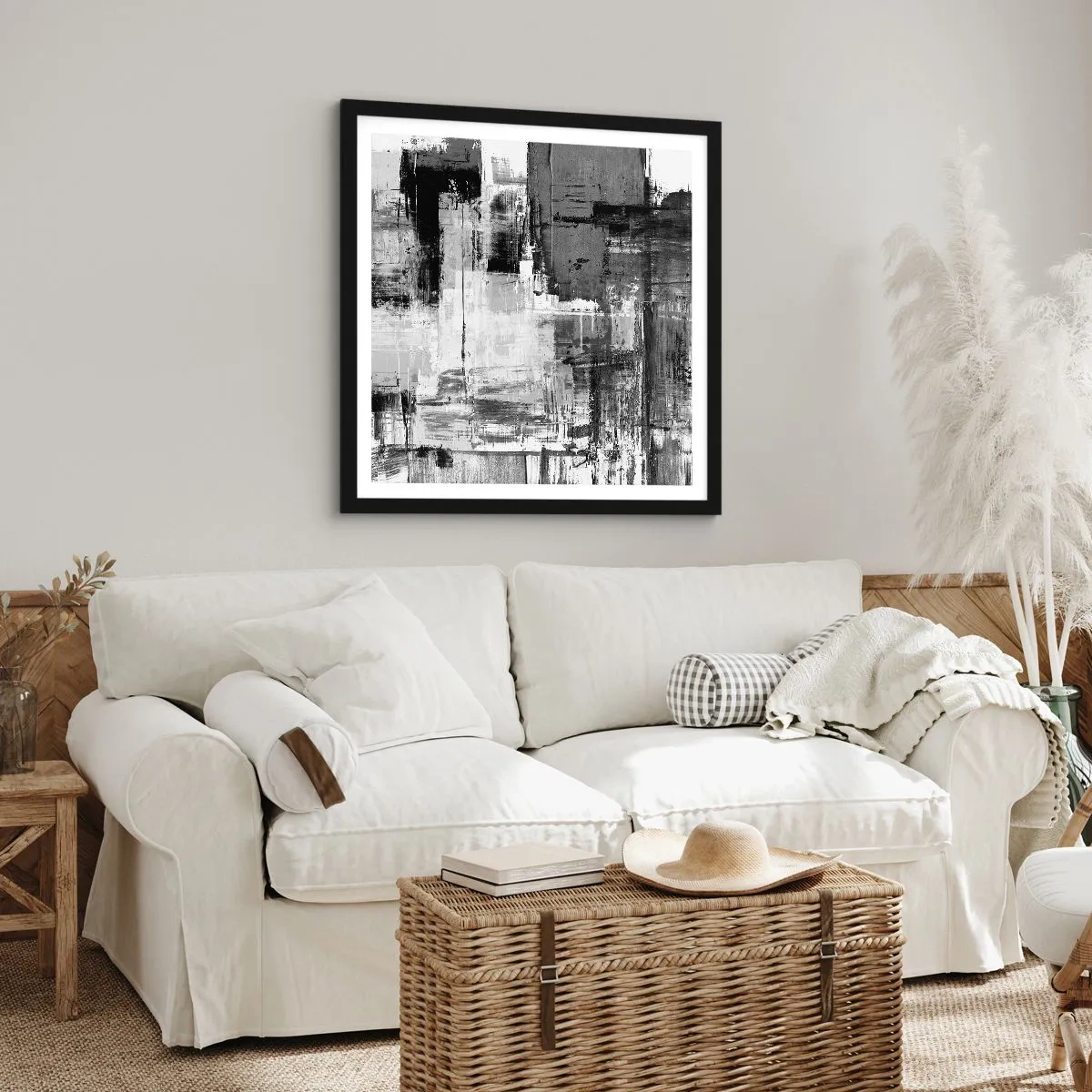 Affiche dans un cadre noir - Poster - Le gris est beau - 30x30 cm
