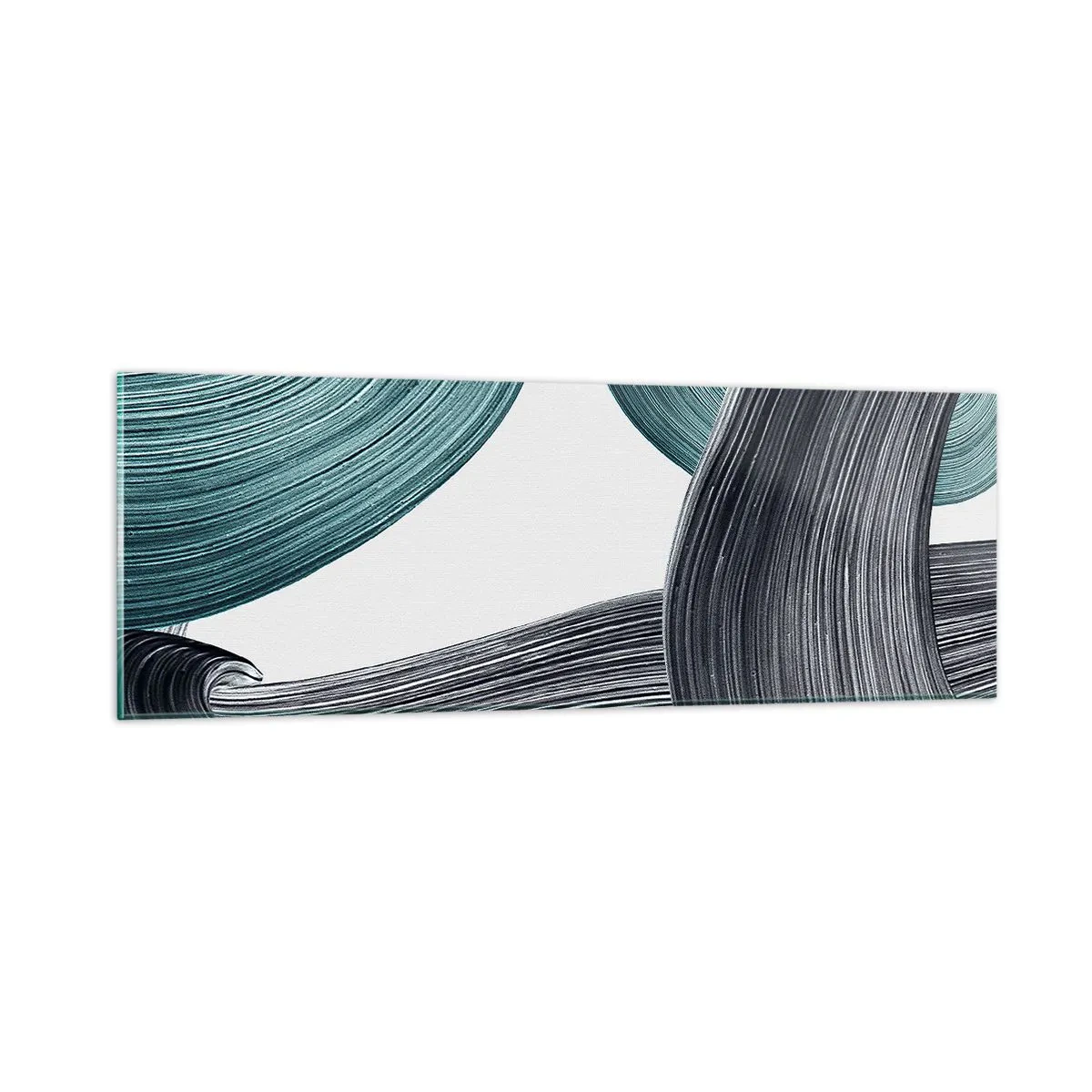 Impression sur verre - Image sur verre - Sentiers émeraude et noirs - 90x30 cm