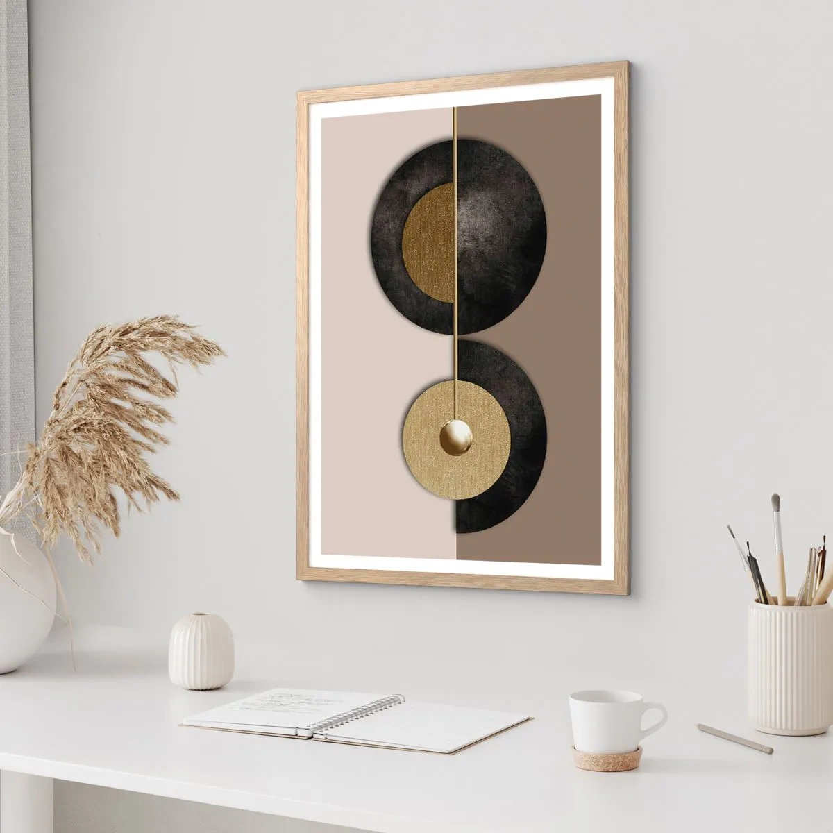 Affiche dans un chêne clair - Poster - Variations autour du cercle - 70x100 cm