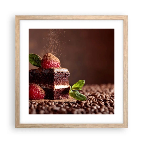 Affiche dans un chêne clair - Poster - La vie est douce - 40x40 cm