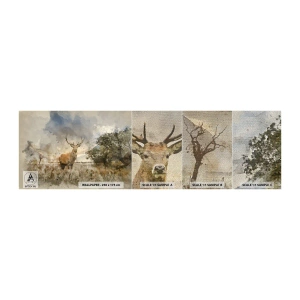 Échantillon de Papier Peint Premium Sand - Dignité - force - majesté - Animaux, Cerf, Paysage - 100x30 cm