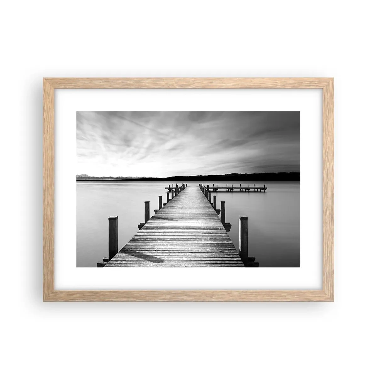 Affiche dans un chêne clair - Poster - Au point d'eau - la paix - 40x30 cm