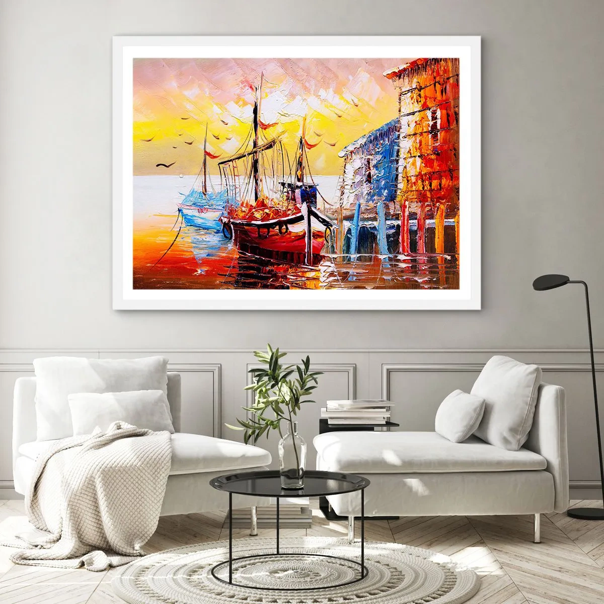 Affiche dans un cadre blanc - Poster - Bon retour - 50x40 cm