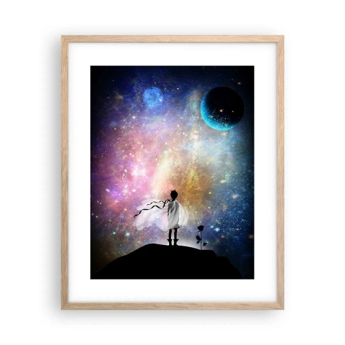 Affiche dans un chêne clair - Poster - Le Petit Prince - 40x50 cm