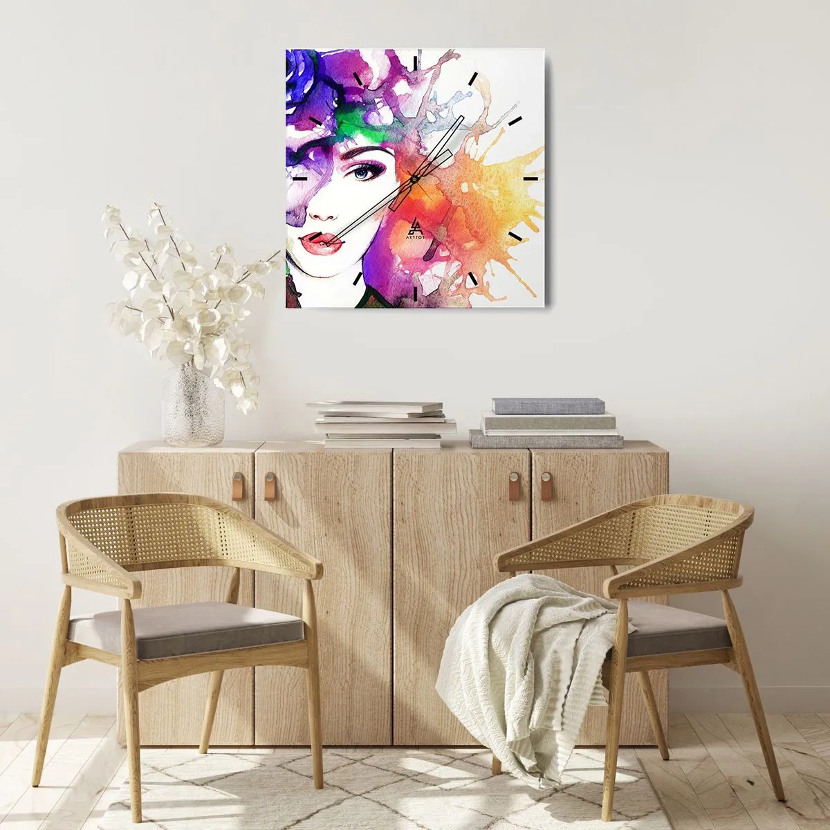 Horloge murale - Pendule murale - Avec la tête dans les nuages - 40x40 cm