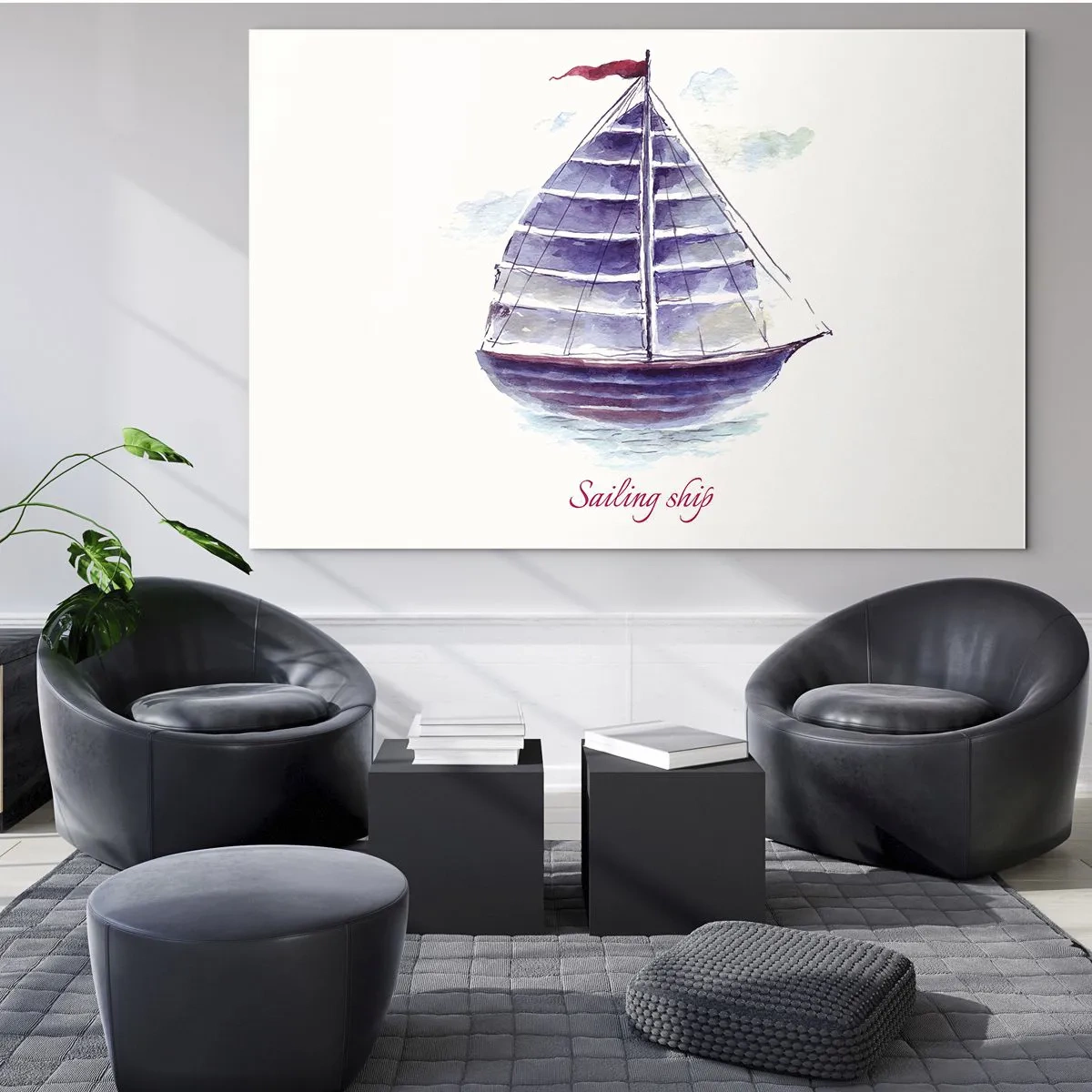 Impression sur verre - Image sur verre - Plein de voiles et d’eau calme - 70x50 cm