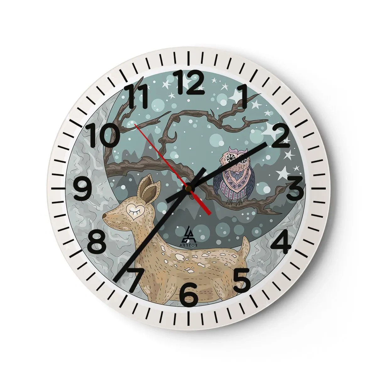 Horloge murale - Pendule murale - Une nuit de conte de fées en forêt  - 40x40 cm