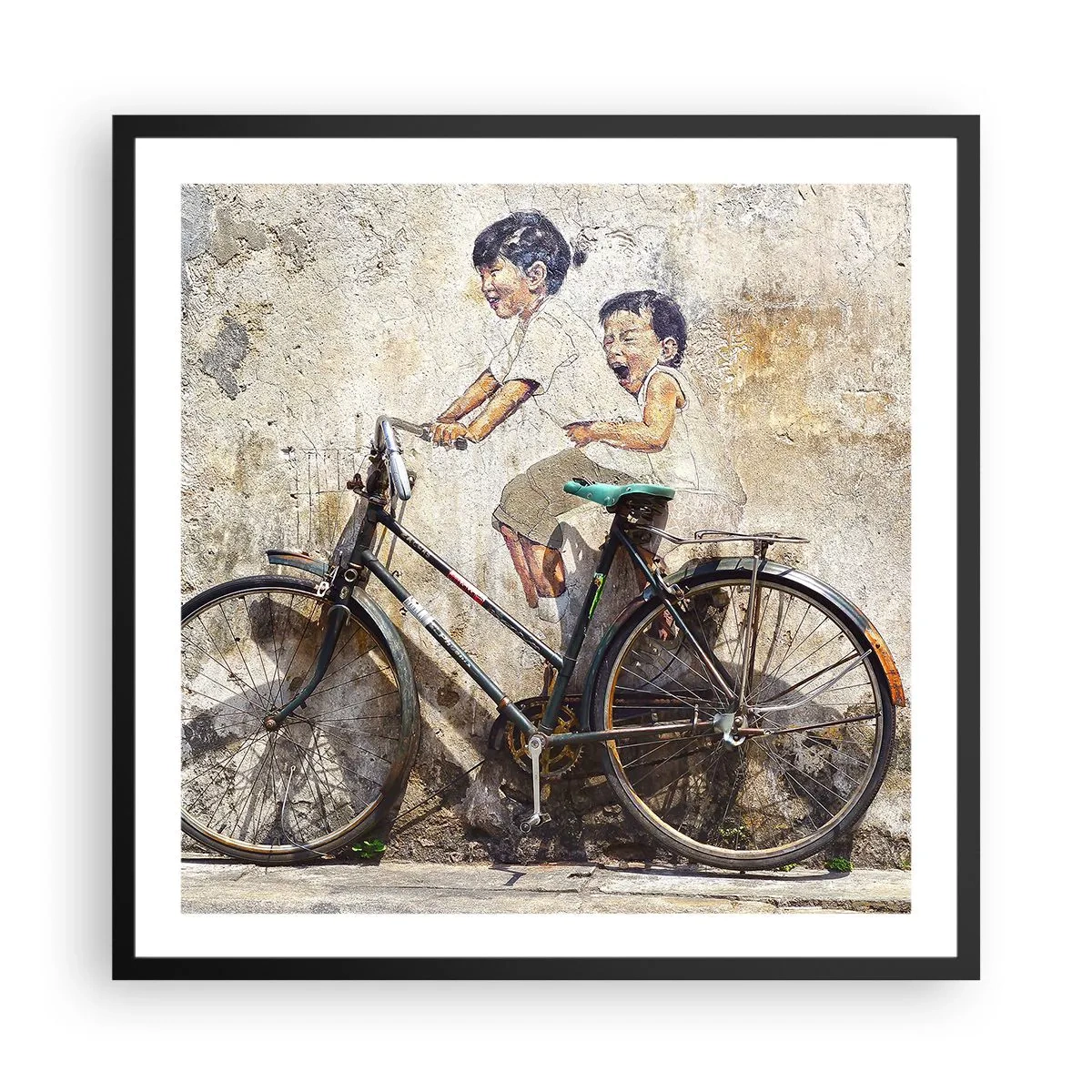 Affiche dans un cadre noir - Poster - Vrai ou faux? - 60x60 cm