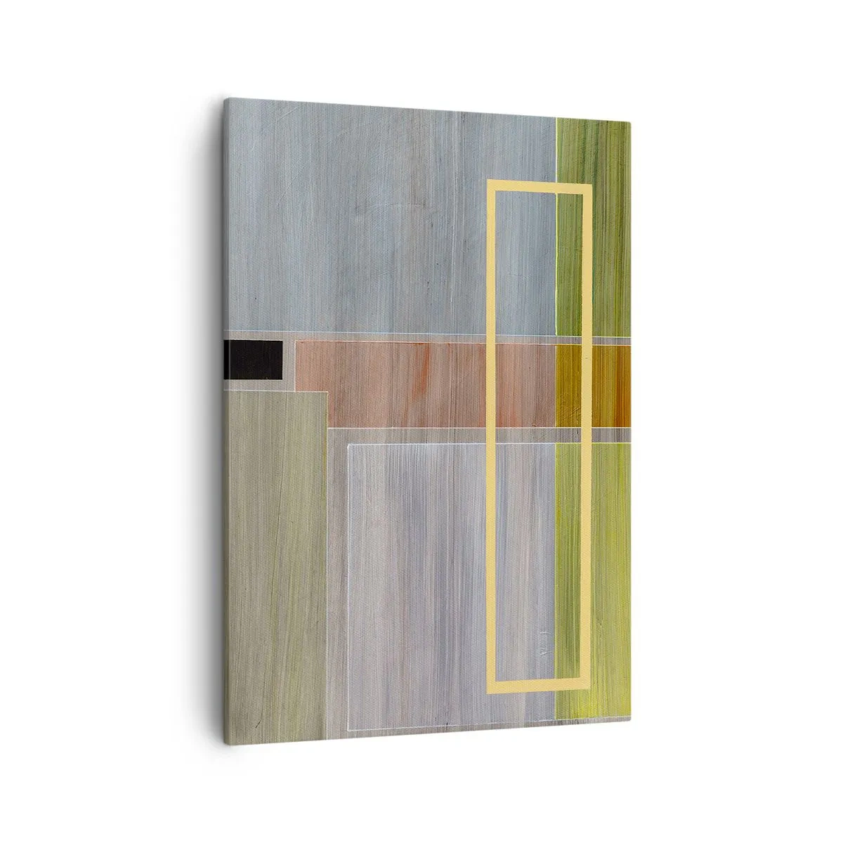 Impression sur toile - Image sur toile - Composition géométrique aux couleurs pastel avec des rectangles - 50x70cm - Simple et calme - Décoration murale moderne pour le salon et la chambre ARTTOR
