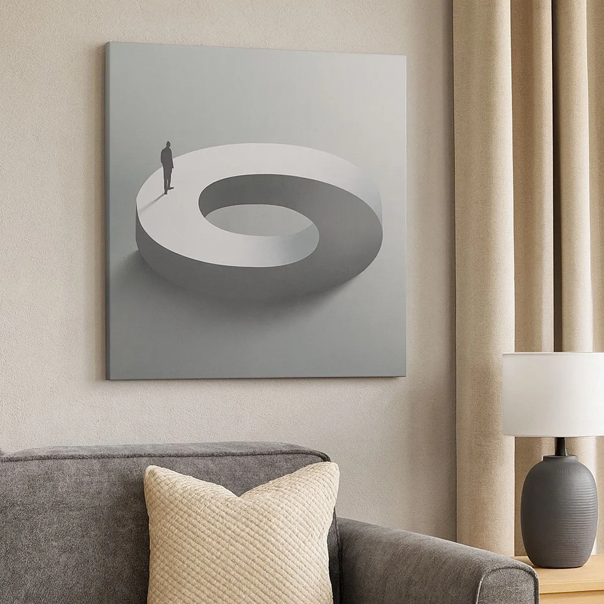 Impression sur toile - Image sur toile - Et sois intelligent ici - 30x30 cm