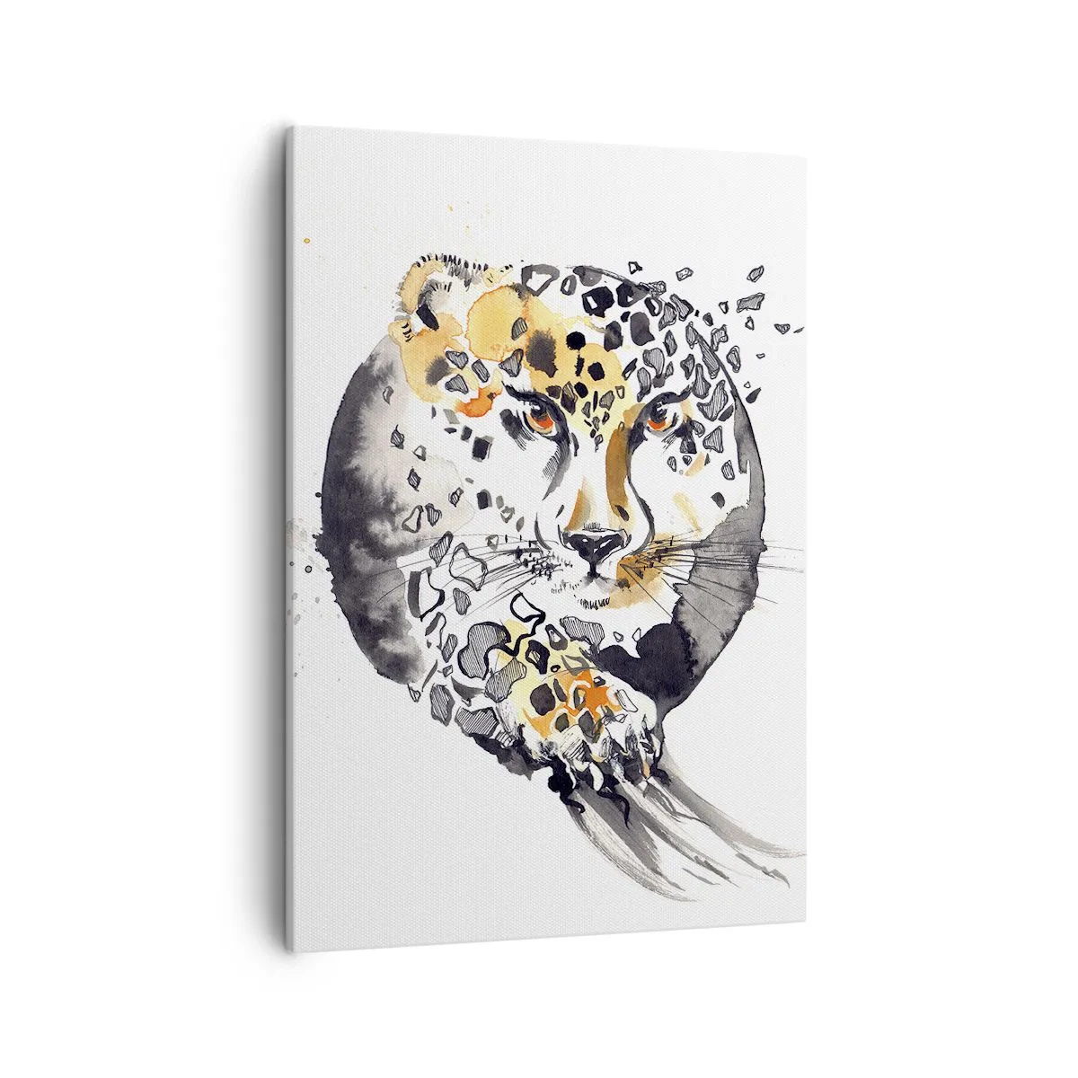 Impression sur toile - Image sur toile - Aquarelle artistique avec un motif de guépard - 50x70cm - Drapieżna uroda - Décoration murale moderne pour le salon et la chambre ARTTOR