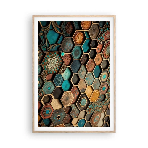 Affiche dans un chêne clair - Poster - Ornements arabes – variation - 70x100 cm