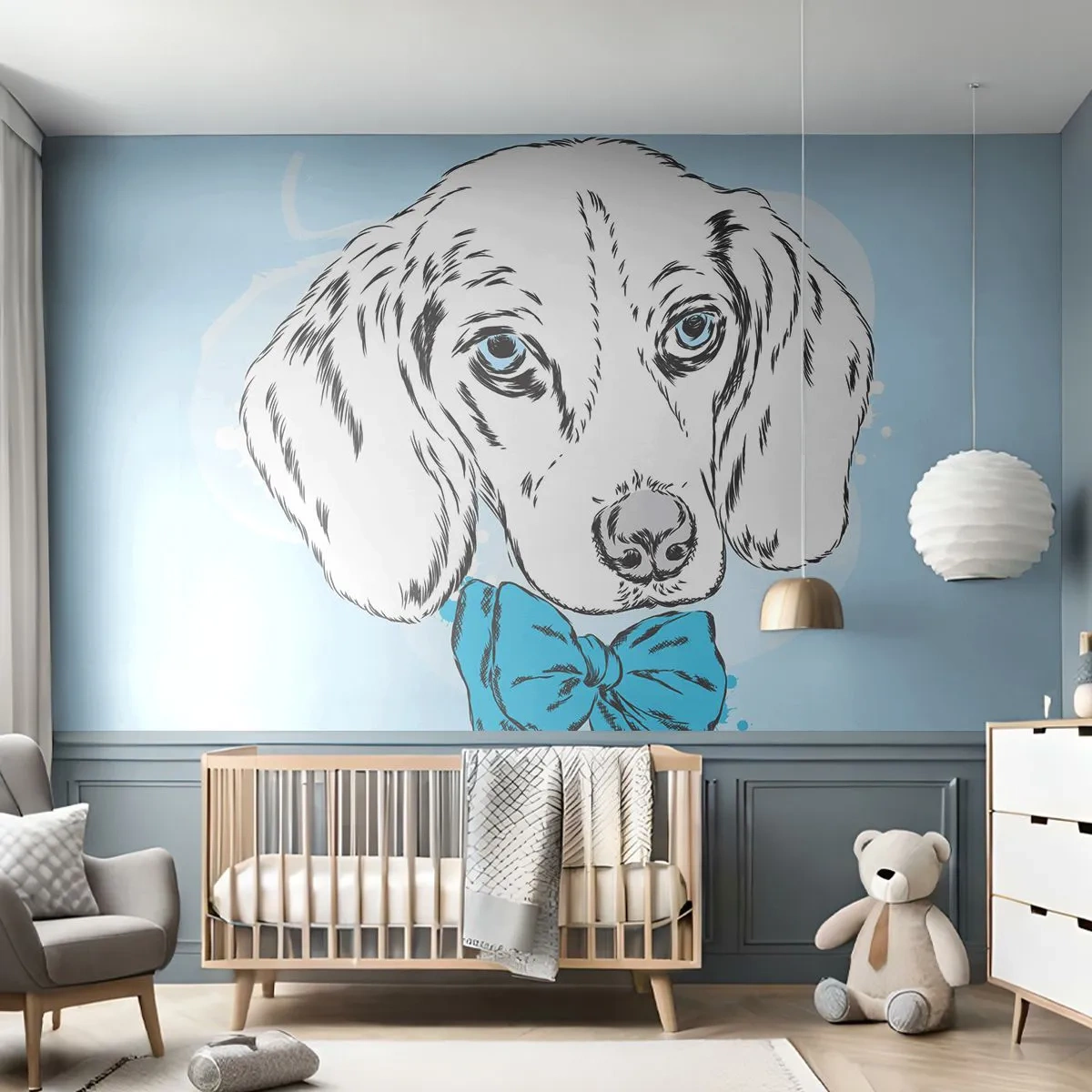 Papier Peint Autocollant Deluxe Sticker - L'élégance du chien - Abstraction, Chien, Pour les enfants - 250x175 cm