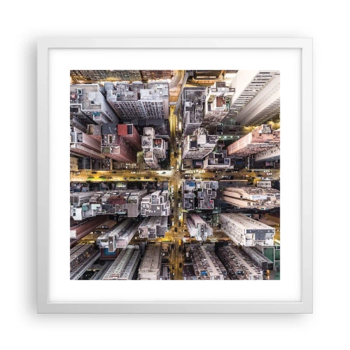 Affiche dans un cadre blanc - Poster - Salutations de Hong-Kong - 40x40 cm