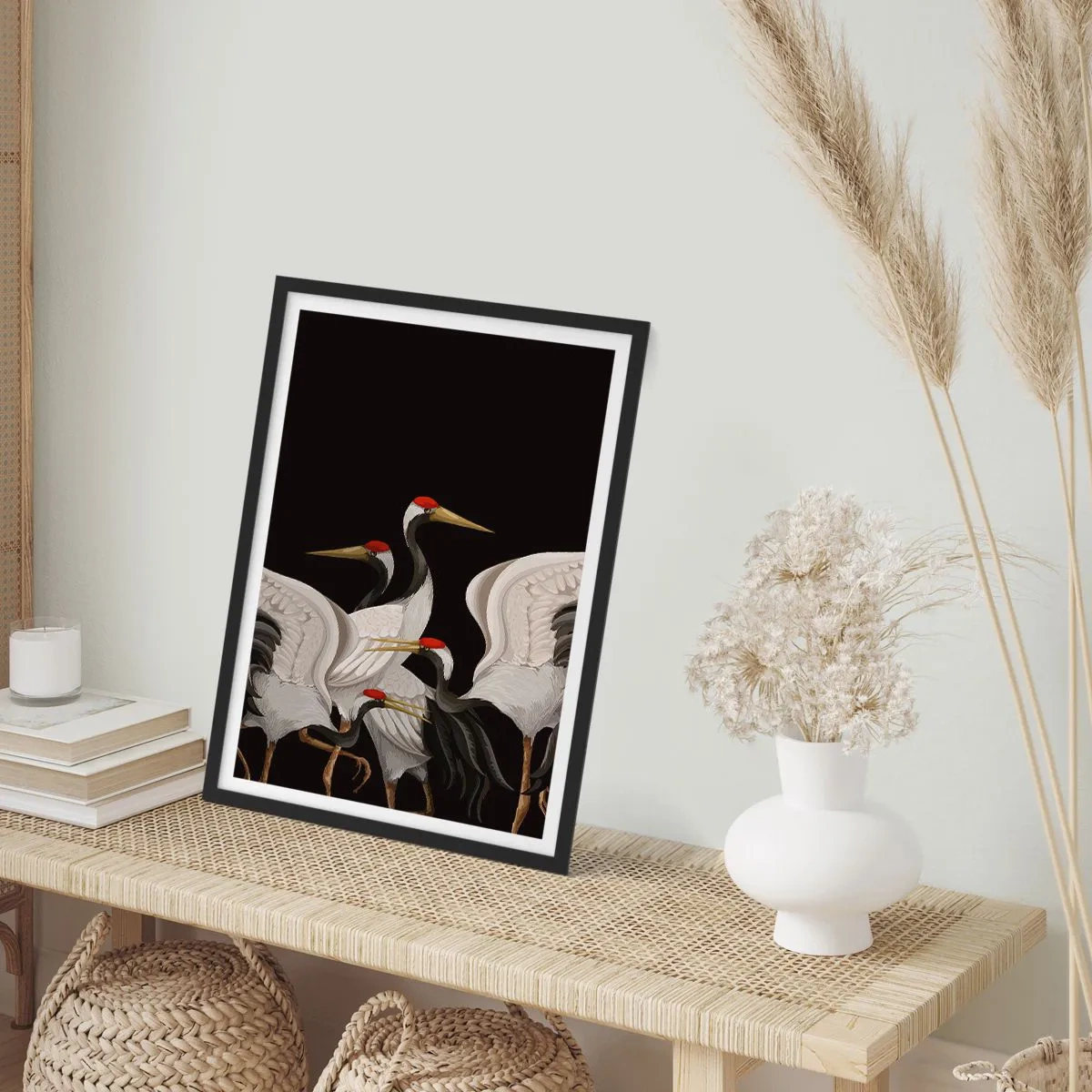 Affiche dans un cadre noir - Poster - Histoire d'oiseaux - 30x40 cm