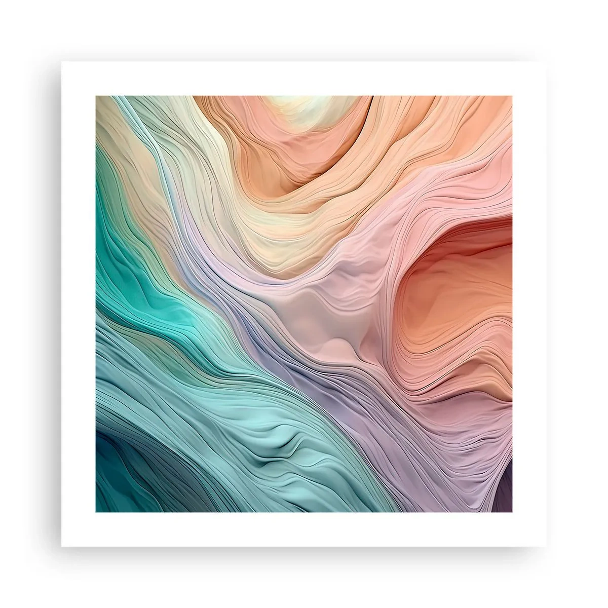 Affiche - Poster - Vague arc-en-ciel - 50x50 cm