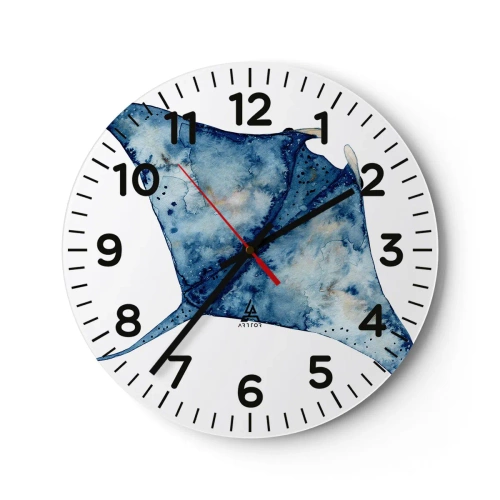 Horloge murale - Pendule murale - La vie en bleu - 40x40 cm