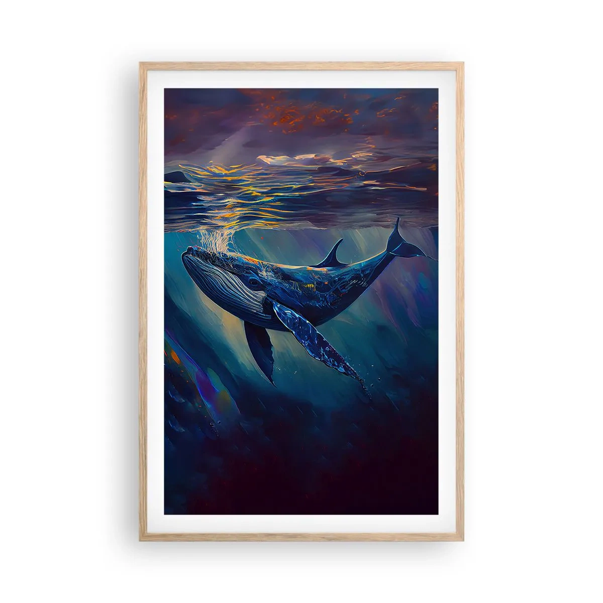 Affiche dans un chêne clair - Poster - Bienvenue dans mon monde - 61x91 cm