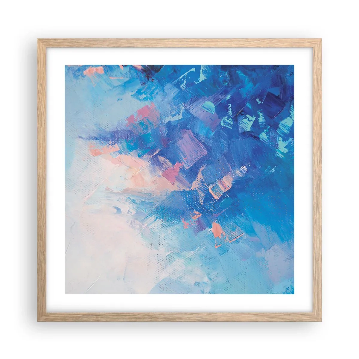 Affiche dans un chêne clair - Poster - Abstraction hivernale - 50x50 cm