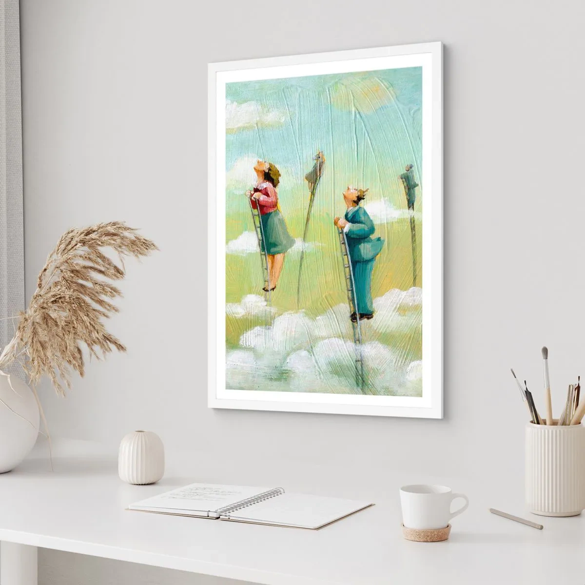 Affiche dans un cadre blanc - Poster - Derrière ton rêve - 70x100 cm