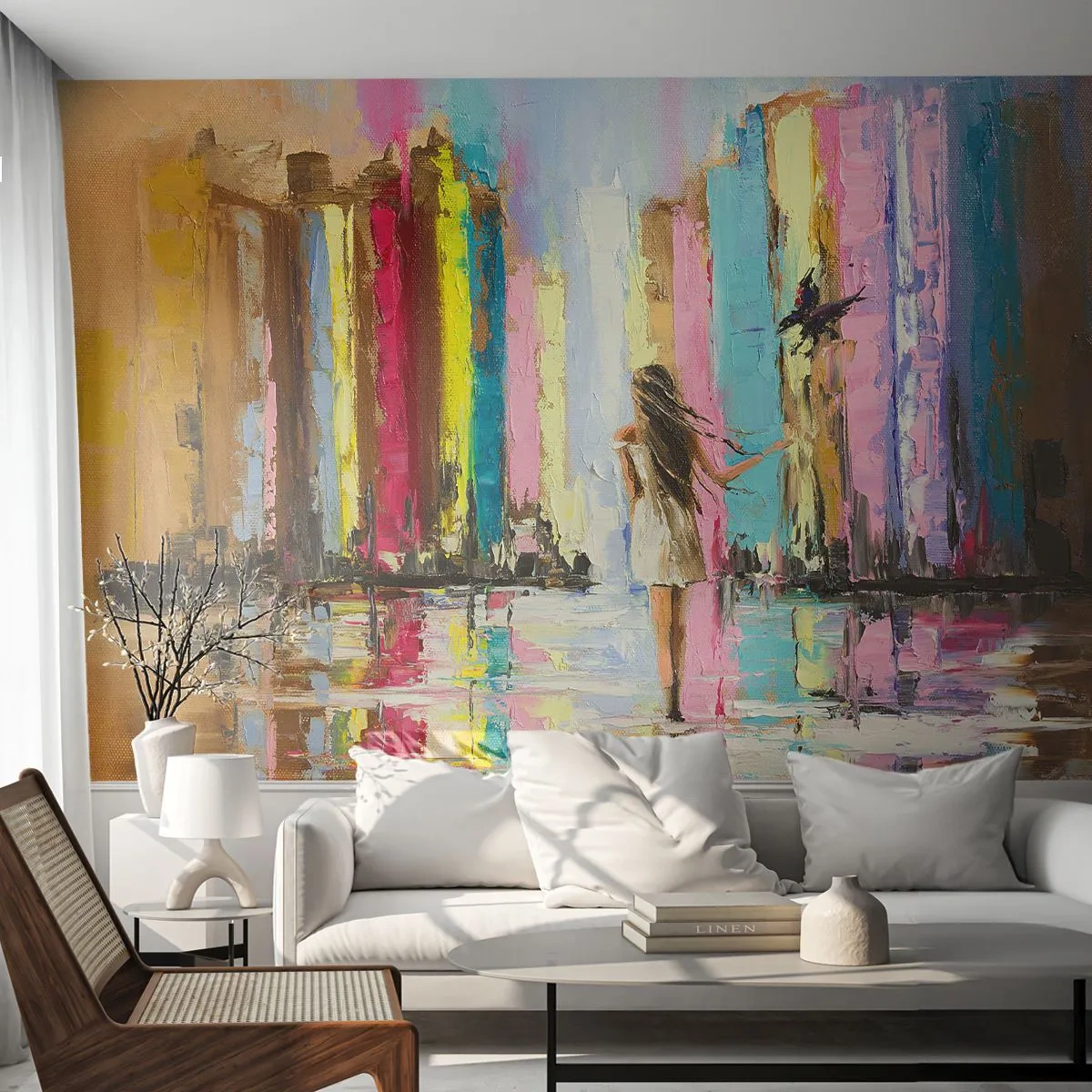 Papier Peint Photo Standard Eco - Viens avec moi - Abstraction, Fille, Femme - 500x350 cm