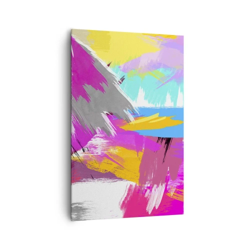 Impression sur toile - Image sur toile - Abstraction dynamique aux couleurs intenses - 80x120cm - Maz, maz, maz encore une fois - Décoration murale moderne pour le salon et la chambre ARTTOR