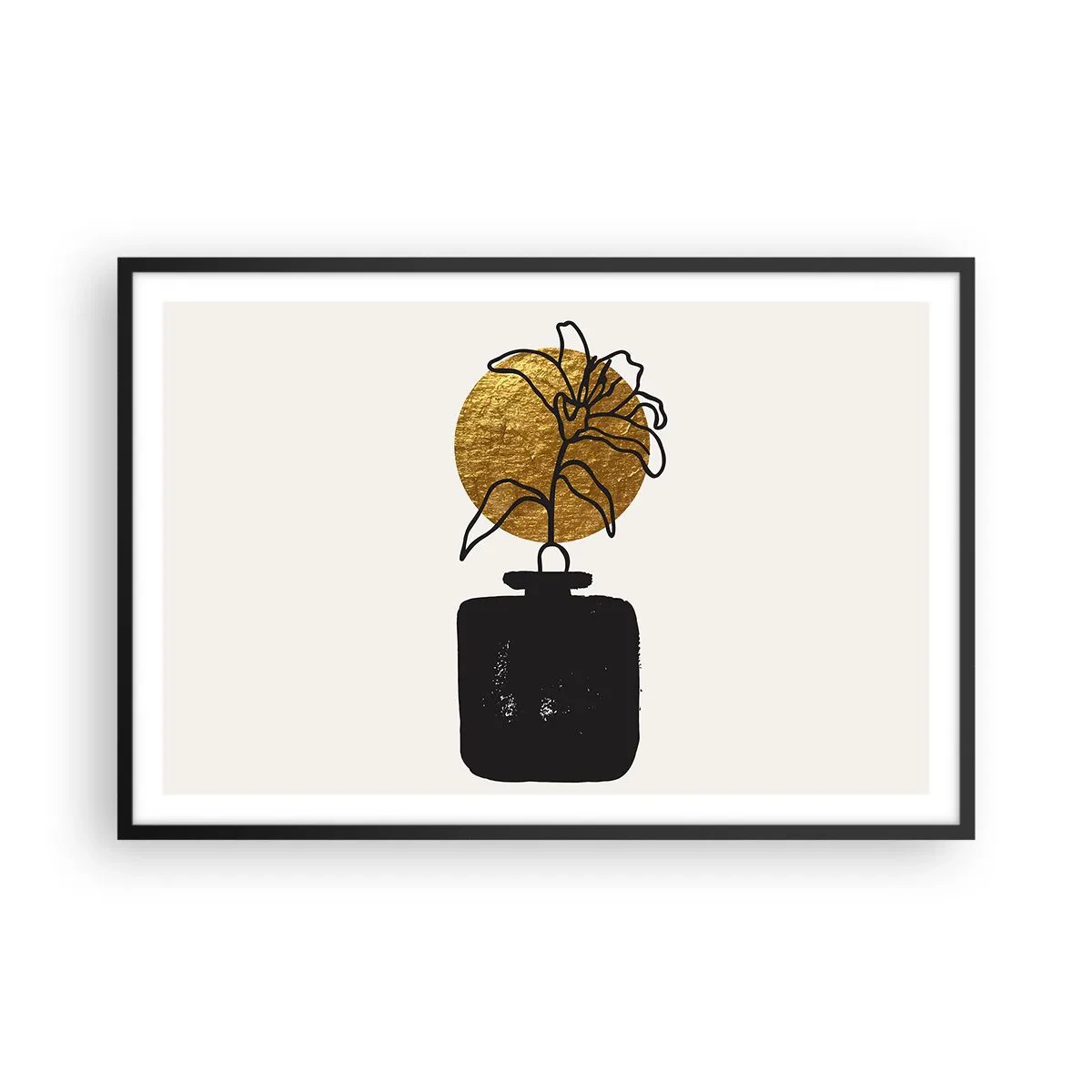 Affiche dans un cadre noir - Poster - La beauté vaut son pesant d'or - 91x61 cm