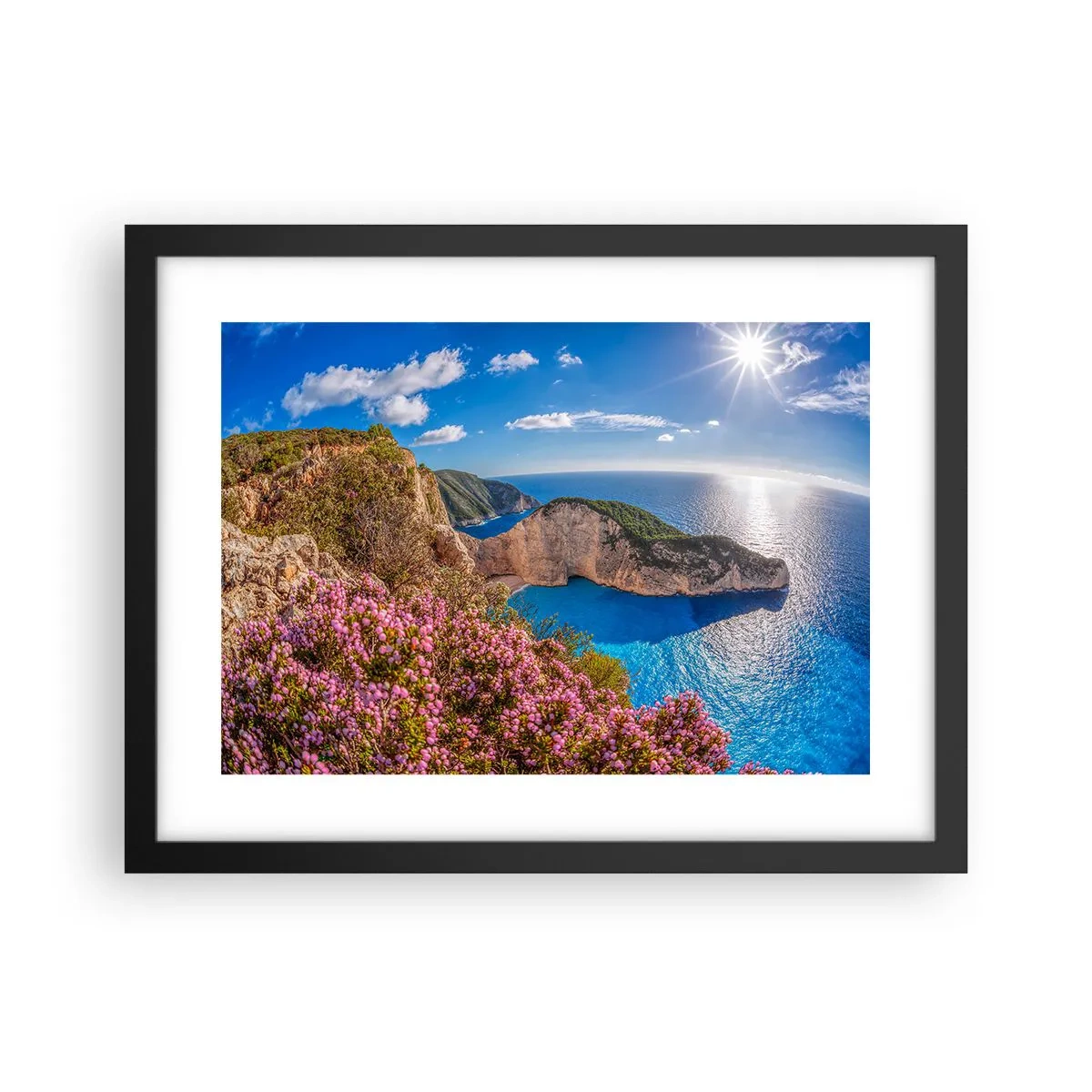 Affiche dans un cadre noir - Poster - Mes super vacances grecques - 40x30 cm