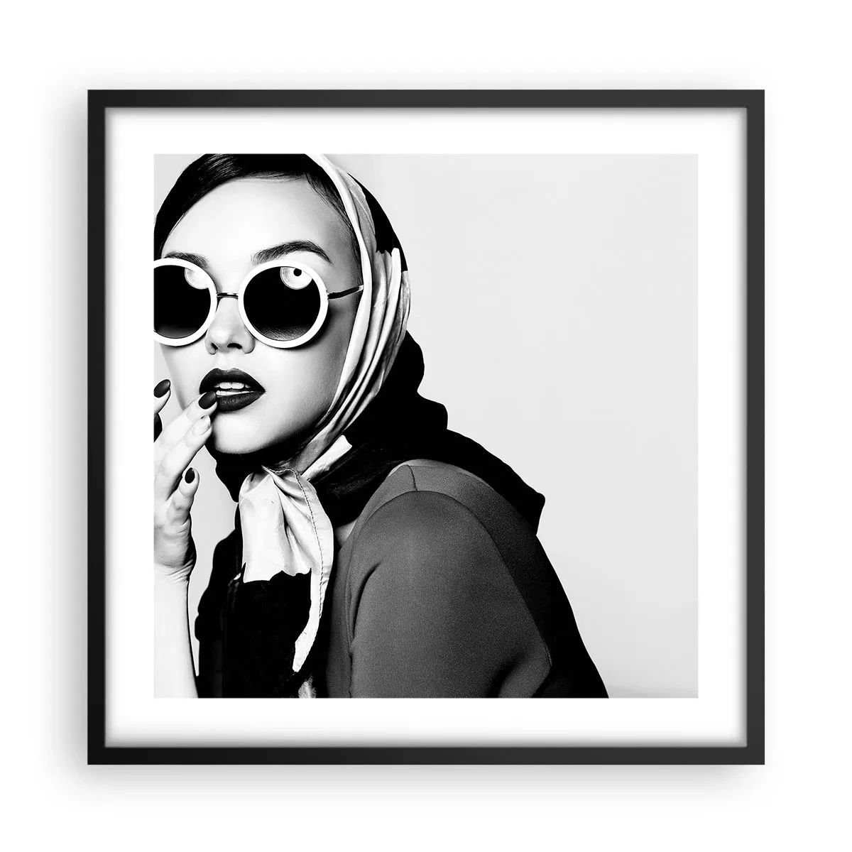 Affiche dans un cadre noir - Poster - Salutations des années 60 - 50x50 cm