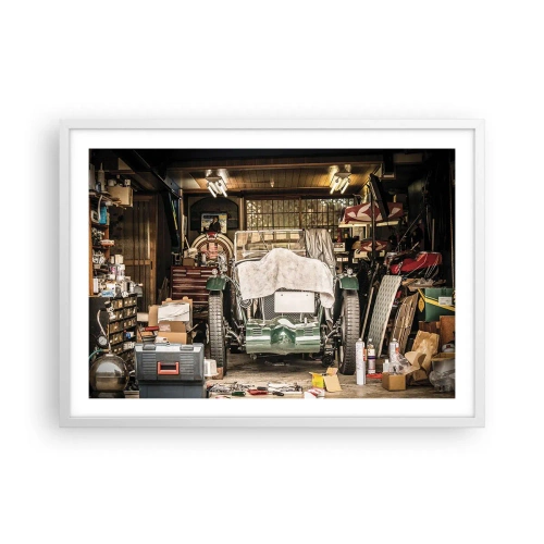 Affiche dans un cadre blanc - Poster - Retour vers le passé - 70x50 cm