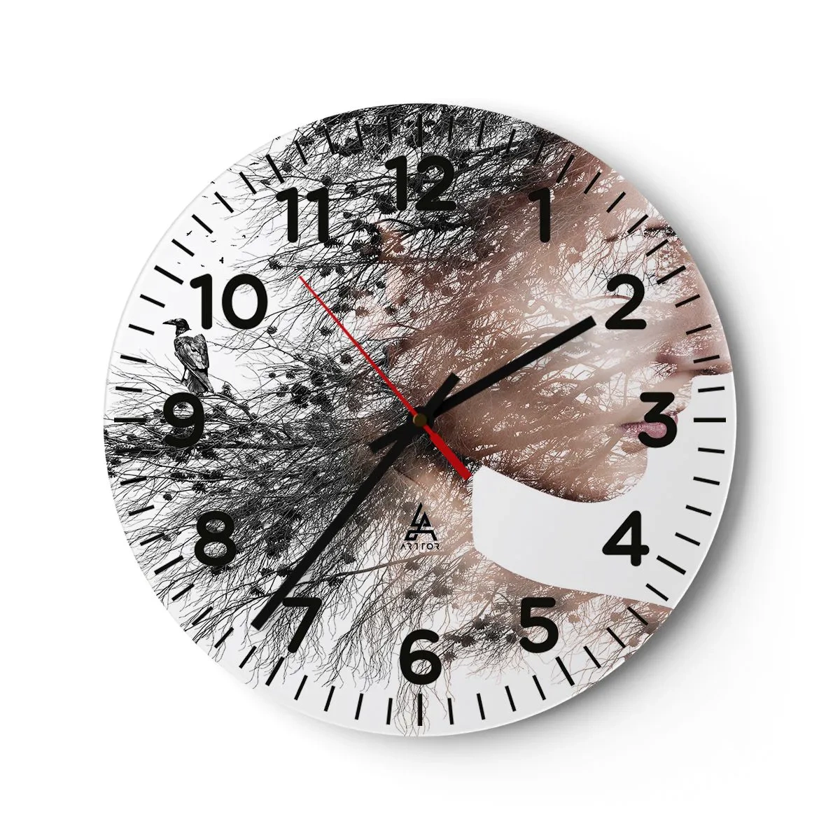 Horloge murale - Pendule murale - L'âme de la forêt - 30x30 cm