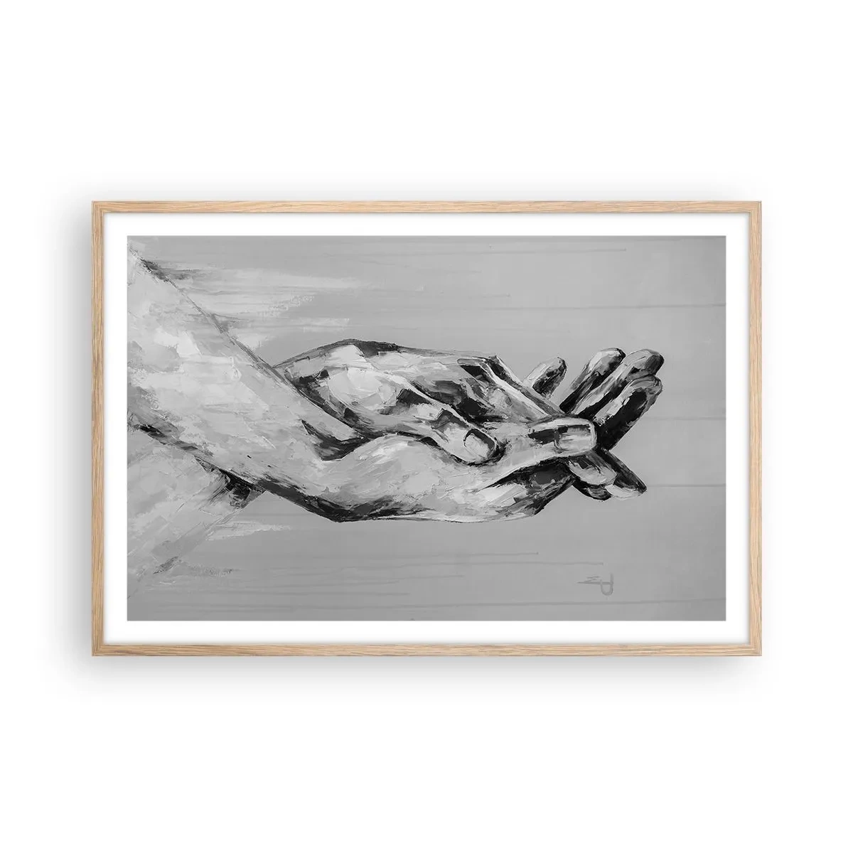 Affiche dans un chêne clair - Poster - Début... - 91x61 cm