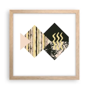 Affiche dans un chêne clair - Poster - Pas si simple - 30x30 cm