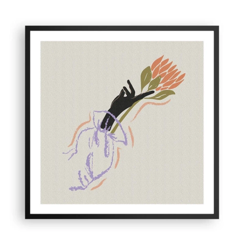 Affiche dans un cadre noir - Poster - Touche fraternelle - 60x60 cm