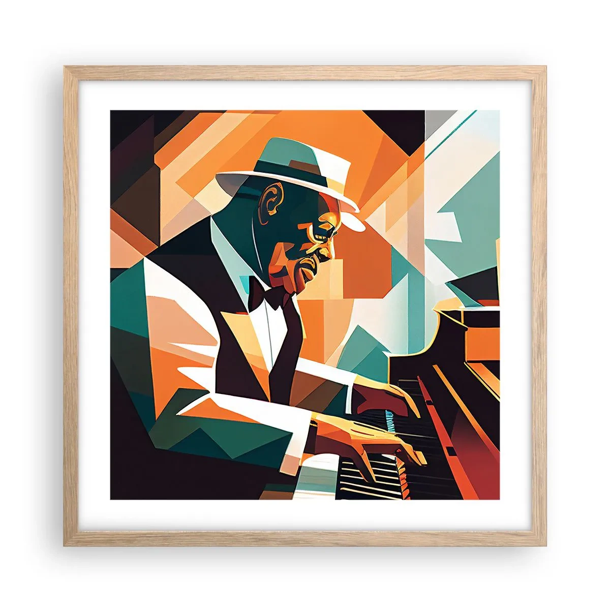 Affiche dans un chêne clair - Poster - C’est tout le jazz - 50x50 cm