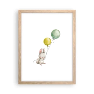 Affiche dans un chêne clair - Poster - Moi aussi je vole! - 30x40 cm