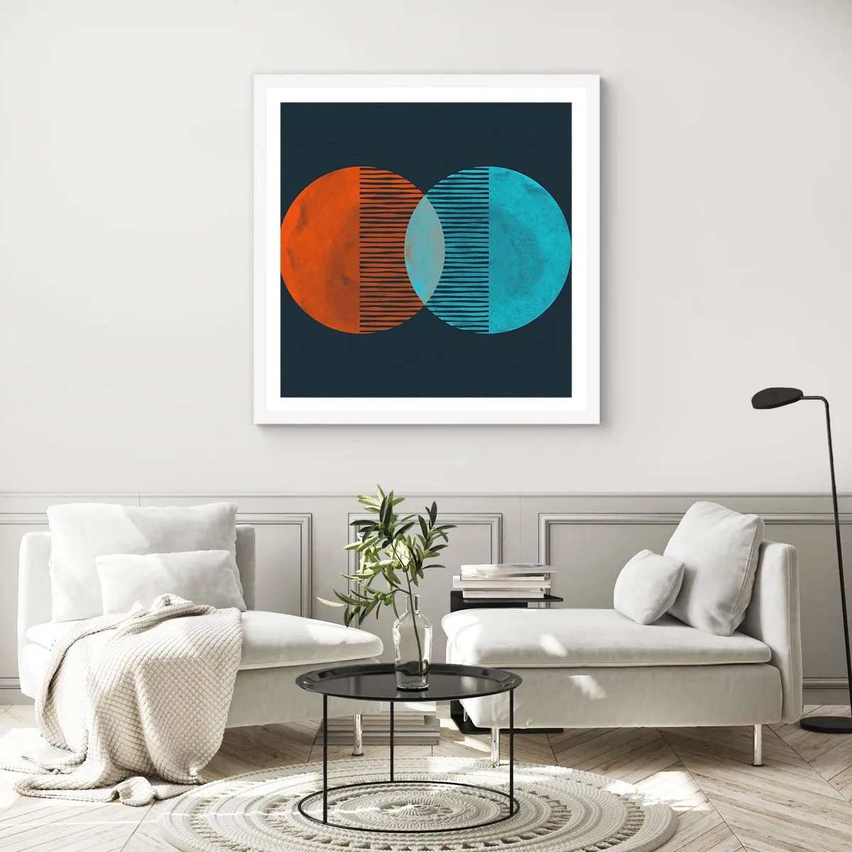 Affiche dans un cadre blanc - Poster - Fantaisie astronomique - 40x40 cm