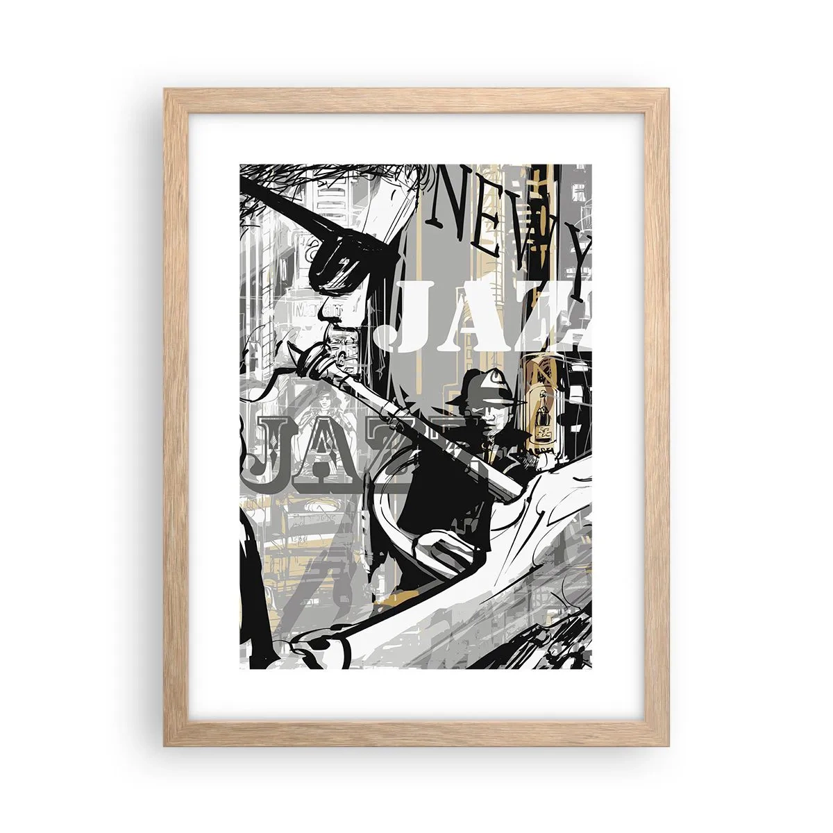 Affiche dans un chêne clair - Poster - Au rythme de New York - 30x40 cm