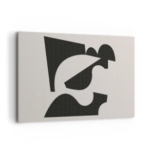 Impression sur toile - Image sur toile - Composition géométrique abstraite en noir et blanc - 120x80cm - À monter soi-même - Décoration murale moderne pour le salon et la chambre ARTTOR