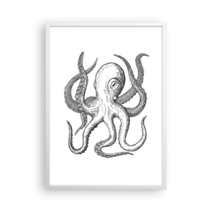 Affiche dans un cadre blanc - Poster - Dansant avec les vagues - 50x70 cm